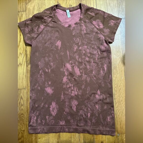 lululemon athletica Brown and Pink athletic tee women’s size 10 - Picture 2 of 15